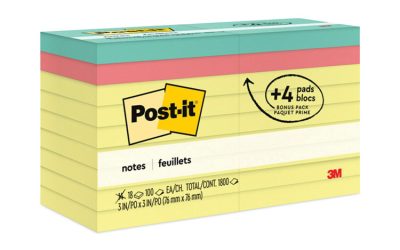 Original Pads Assorted Value Pack, 3 x 3, (14) Canary Yellow, (4) Poptimistic Collection Colors, 100 Sheets/Pad, 18 Pads/Pack