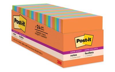 Pads in Energy Boost Collection Colors, Cabinet Pack, 3″ x 3″, 70 Sheets/Pad, 24 Pads/Pack