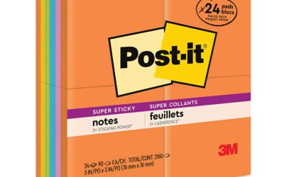 Pads in Energy Boost Collection Colors, 3″ x 3″, 90 Sheets/Pad, 24 Pads/Pack