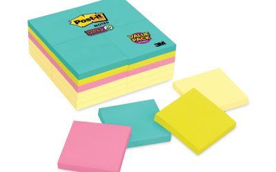Self-Stick Notes Office Pack, 3″ x 3″, Supernova Neons Collection Colors, 90 Sheets/Pad, 24 Pads/Pack