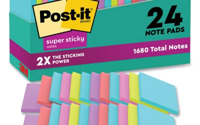 Pads in Supernova Neon Collection Colors, Cabinet Pack, 3″ x 3″, 70 Sheets/Pad, 24 Pads/Pack