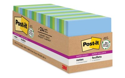 Recycled Notes in Oasis Collection Colors, Cabinet Pack, 3 x 3, 70 Sheets/Pad, 24 Pads/Pack
