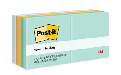 Original Pads in Beachside Cafe Collection Colors, 3″ x 3″, 100 Sheets/Pad, 12 Pads/Pack