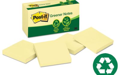 Original Recycled Note Pads, 3″ x 3″, Canary Yellow, 100 Sheets/Pad, 12 Pads/Pack