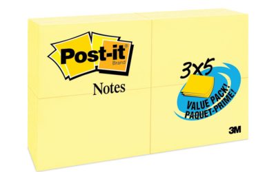 Original Pads in Canary Yellow, Value Pack, 3″ x 5″, 100 Sheets/Pad, 24 Pads/Pack