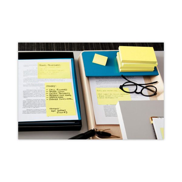 Original Recycled Note Pads, 3" x 5", Canary Yellow, 100 Sheets/Pad, 12 Pads/Pack - Image 2