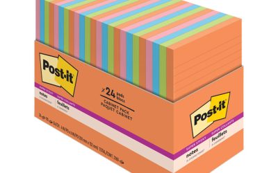 Pads in Energy Boost Collection Colors, Note Ruled, 4″ x 6″, 45 Sheets/Pad, 24 Pads/Pack