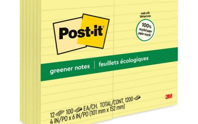Original Recycled Note Pads, Note Ruled, 4″ x 6″, Canary Yellow, 100 Sheets/Pad, 12 Pads/Pack