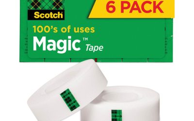 Magic Tape Refill, 1″ Core, 0.75″ X 36 Yds, Clear, 6/pack