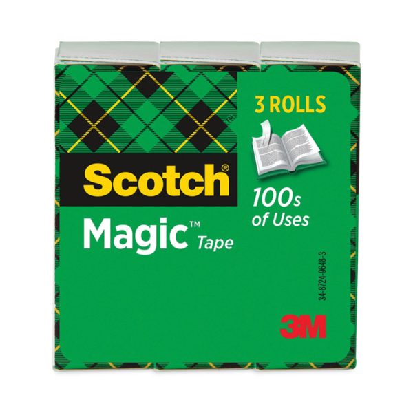 Magic Tape Refill, 3" Core, 1" X 72 Yds, Clear, 3/pack - Image 2