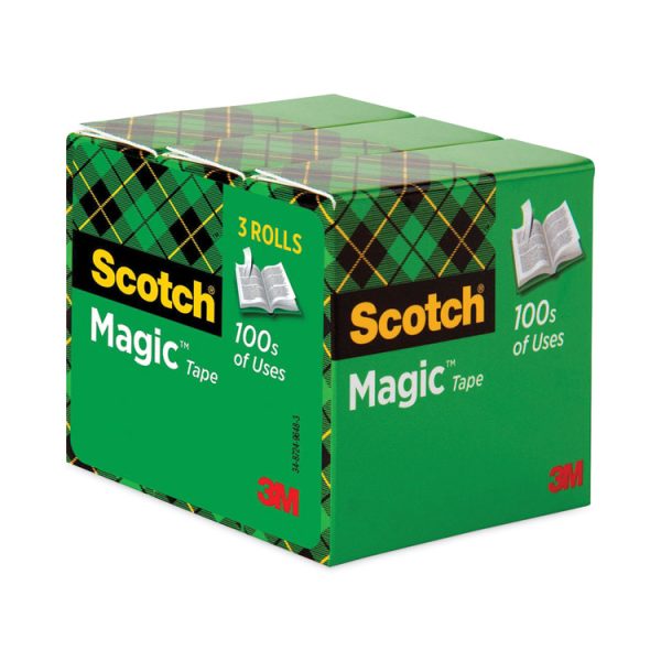 Magic Tape Refill, 3" Core, 1" X 72 Yds, Clear, 3/pack - Image 3