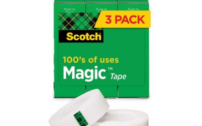 Magic Tape Refill, 3″ Core, 1″ X 72 Yds, Clear, 3/pack