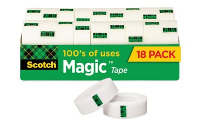 Magic Tape Cabinet Pack, 1″ Core, 0.75″ X 83.33 Ft, Clear, 18/pack