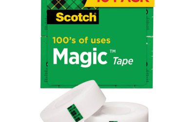 Magic Tape Value Pack, 1″ Core, 0.75″ X 83.33 Ft, Clear, 10/pack