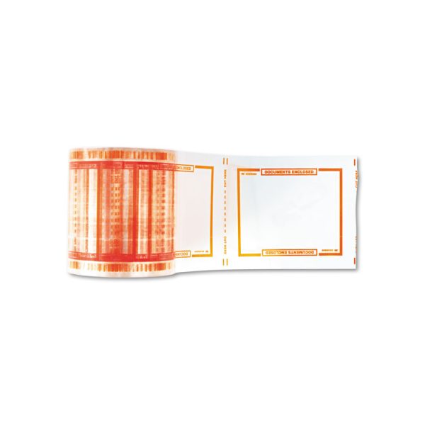 Pouch Tape, 3" Core, 5" X 6", Transparent, Orange Border - Image 3