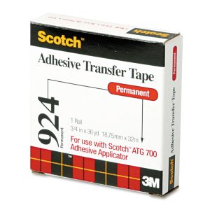 Atg Adhesive Transfer Tape Roll, Permanent, Holds Up To 0.5 Lbs, 0.75" X 36 Yds, Clear