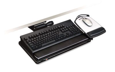 Easy Adjust Keyboard Tray, Highly Adjustable Platform, 23″ Track, Black