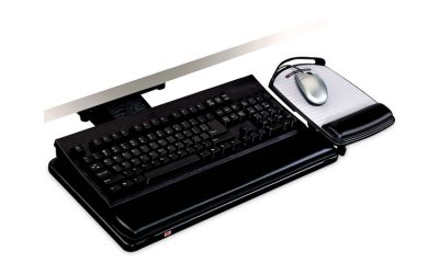 Knob Adjust Keyboard Tray With Highly Adjustable Platform, Black
