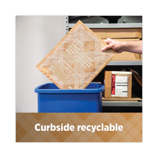 Curbside Recyclable Padded Mailer, #0, Bubble Cushion, Self-Adhesive Closure, 7 x 11.25, Natural Kraft, 100/Carton - Image 7