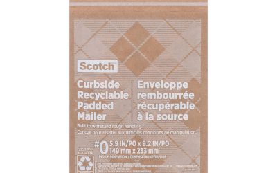 Curbside Recyclable Padded Mailer, #0, Bubble Cushion, Self-Adhesive Closure, 7 x 11.25, Natural Kraft, 100/Carton