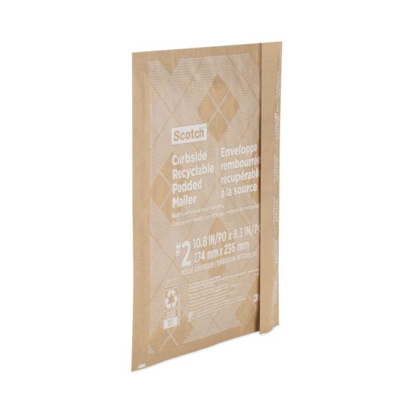 Curbside Recyclable Padded Mailer, #2, Bubble Cushion, Self-Adhesive Closure, 11.25 x 12, Natural Kraft, 100/Carton - Image 4