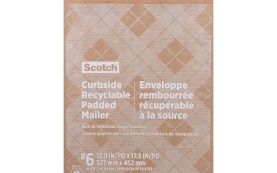 Curbside Recyclable Padded Mailer, #6, Bubble Cushion, Self-Adhesive Closure, 13.75 x 20, Natural Kraft, 50/Carton