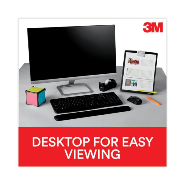 Fold-Flat Freestanding Desktop Copyholder, 150 Sheet Capacity, Plastic, Black/silver Clip - Image 3