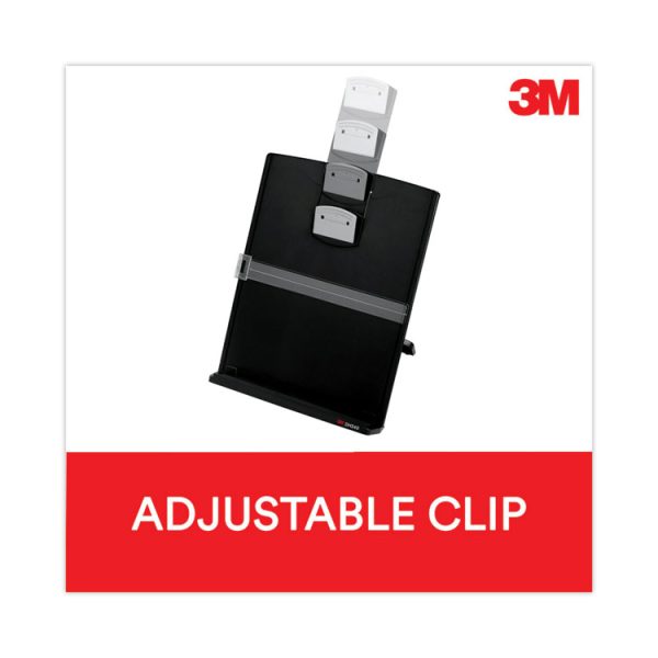 Fold-Flat Freestanding Desktop Copyholder, 150 Sheet Capacity, Plastic, Black/silver Clip - Image 4