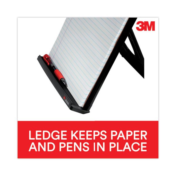 Fold-Flat Freestanding Desktop Copyholder, 150 Sheet Capacity, Plastic, Black/silver Clip - Image 7