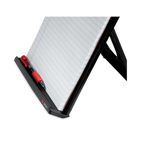 Fold-Flat Freestanding Desktop Copyholder, 150 Sheet Capacity, Plastic, Black/silver Clip - Image 9