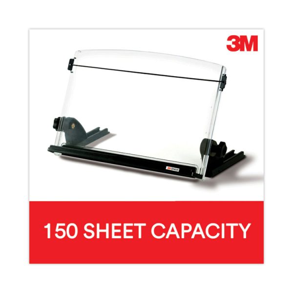 In-Line Adjustable Desktop Copyholder,150 Sheet Capacity, Plastic, Black/clear - Image 2