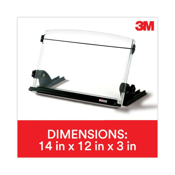 In-Line Adjustable Desktop Copyholder,150 Sheet Capacity, Plastic, Black/clear - Image 6