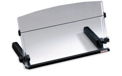 In-Line Freestanding Copyholder, 300 Sheet Capacity, Plastic, Black/clear