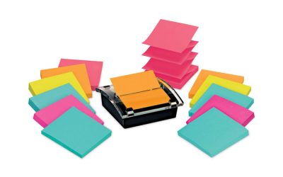 Pop-up Dispenser Value Pack, For 3 x 3 Pads, Black/Clear, Includes (12) Marrakesh Rio de Janeiro Super Sticky Pop-up Pad