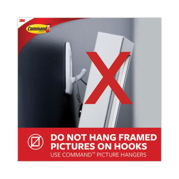 Adhesive Mount Metal Hook, Large, Brushed Nickel Finish, 5 lb Capacity, 2 Hooks and 4 Strips/Pack - Image 7