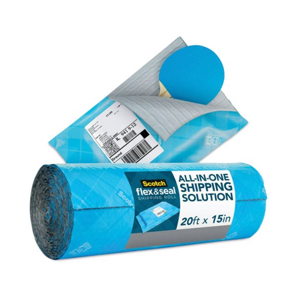 Flex And Seal Shipping Roll, 15" X 20 Ft, Blue/gray