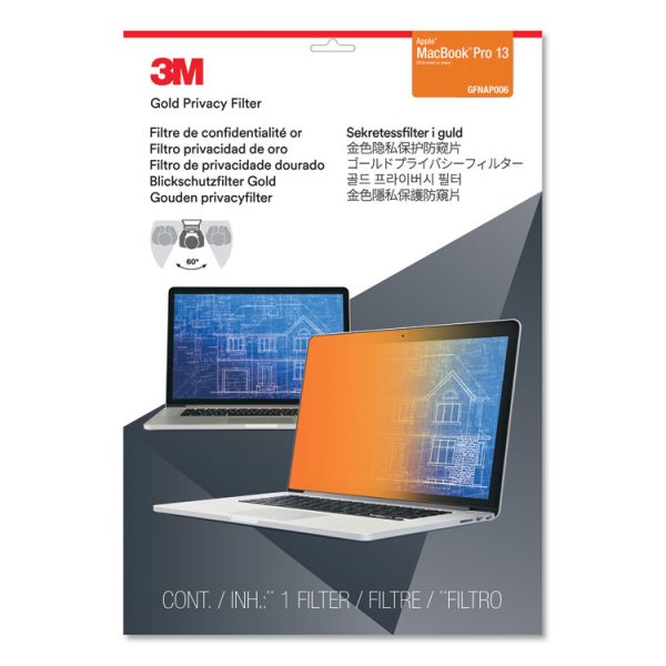 Gold Frameless Privacy Filter for 13.3" Widescreen MacBook Pro Touch, 16:10 Aspect Ratio - Image 2