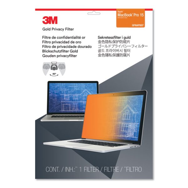 Gold Frameless Privacy Filter for 15.4" Widescreen MacBook Pro Touch, 16:10 Aspect Ratio - Image 2