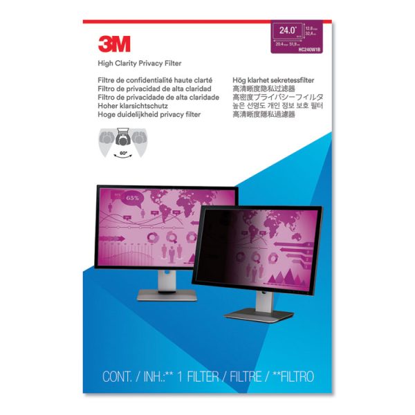 High Clarity Privacy Filter for 24" Widescreen Flat Panel Monitor, 16:10 Aspect Ratio - Image 2