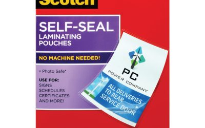 Self-Sealing Laminating Pouches, 9.5 Mil, 9″ X 11.5″, Gloss Clear, 25/pack