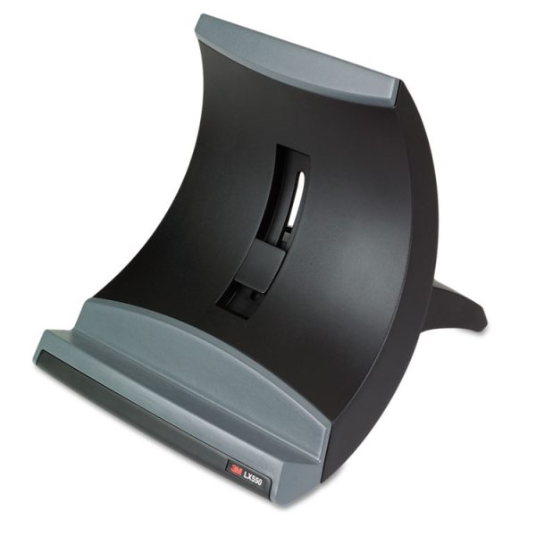 Vertical Notebook Computer Riser With Cable Management, 9" X 12" X 6.5" To 9.5", Black/charcoal Gray, Supports 20 Lbs - Image 3