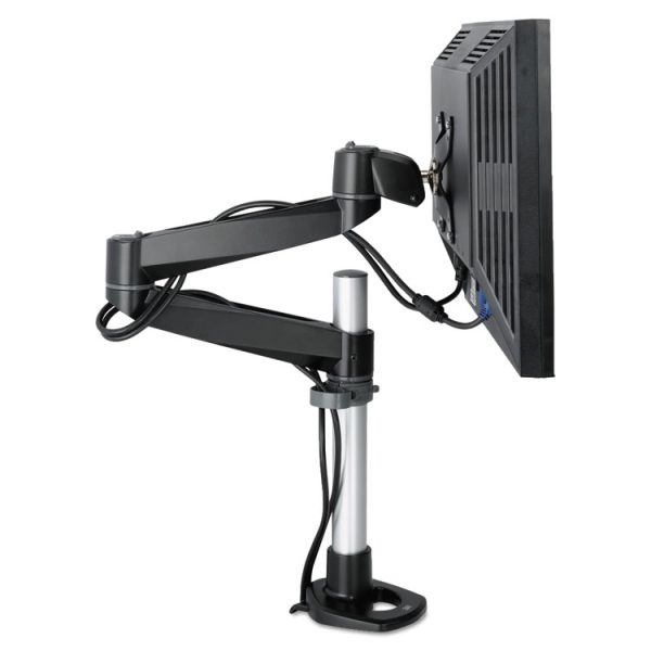 Dual Monitor Swivel Arm, 360 Degree Rotation, +15 Degree/-90 Degree Tilt, 180 Degree Pan, Black/gray, Supports 30 Lb - Image 3