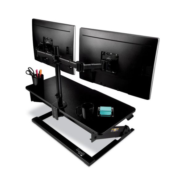 Dual Monitor Mount, For 27" Monitors, 360 Degree Rotation, +45 Degree/-45 Degree Tilt, 90 Degree Pan, Black, Supports 20 Lb - Image 6