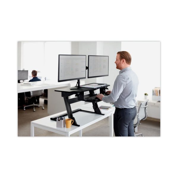 Dual Monitor Mount, For 27" Monitors, 360 Degree Rotation, +45 Degree/-45 Degree Tilt, 90 Degree Pan, Black, Supports 20 Lb - Image 7