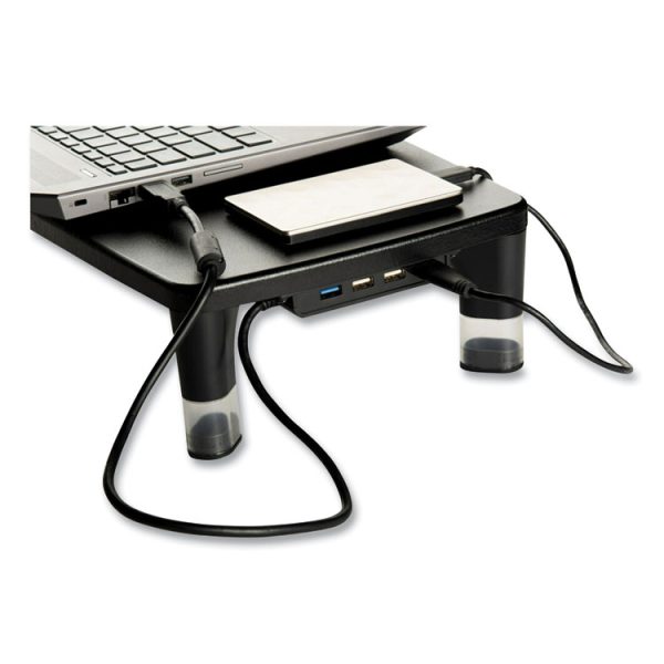 Monitor Stand Ms100b, 21.6 X 9.4 X 2.7 To 3.9, Black/clear, Supports 33 Lb - Image 6