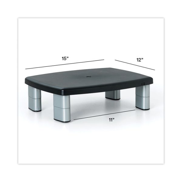 Adjustable Height Monitor Stand, 15" X 12" X 2.63" To 5.78", Black/silver, Supports 80 Lbs - Image 9