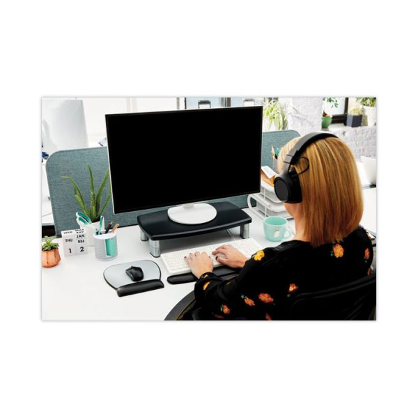 Extra-Wide Adjustable Monitor Stand, 20" X 12" X 1" To 5.78", Silver/black, Supports 40 Lbs - Image 10