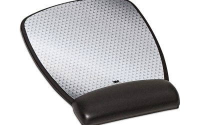 Antimicrobial Gel Compact Mouse Pad with Wrist Rest, 8.6 x 6.75, Black