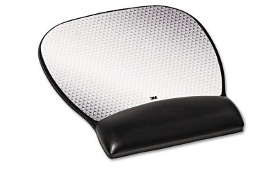 Antimicrobial Gel Large Mouse Pad with Wrist Rest, 9.25 x 8.75, Black