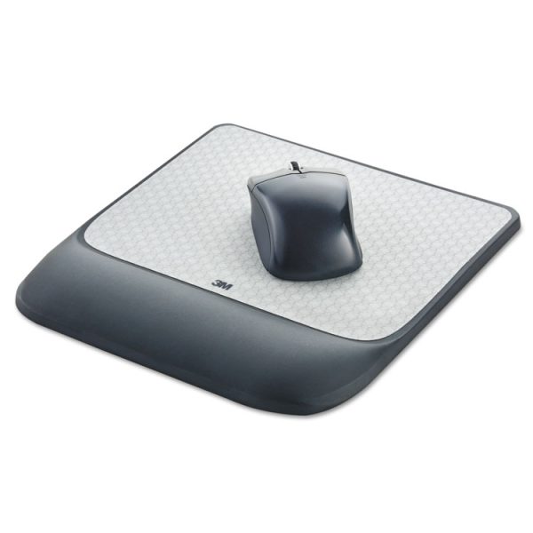 Mouse Pad with Precise Mousing Surface and Gel Wrist Rest, 8.5 x 9, Gray/Black - Image 2